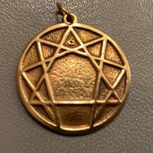 Vintage 14k gold pendant 1990s Enneagram